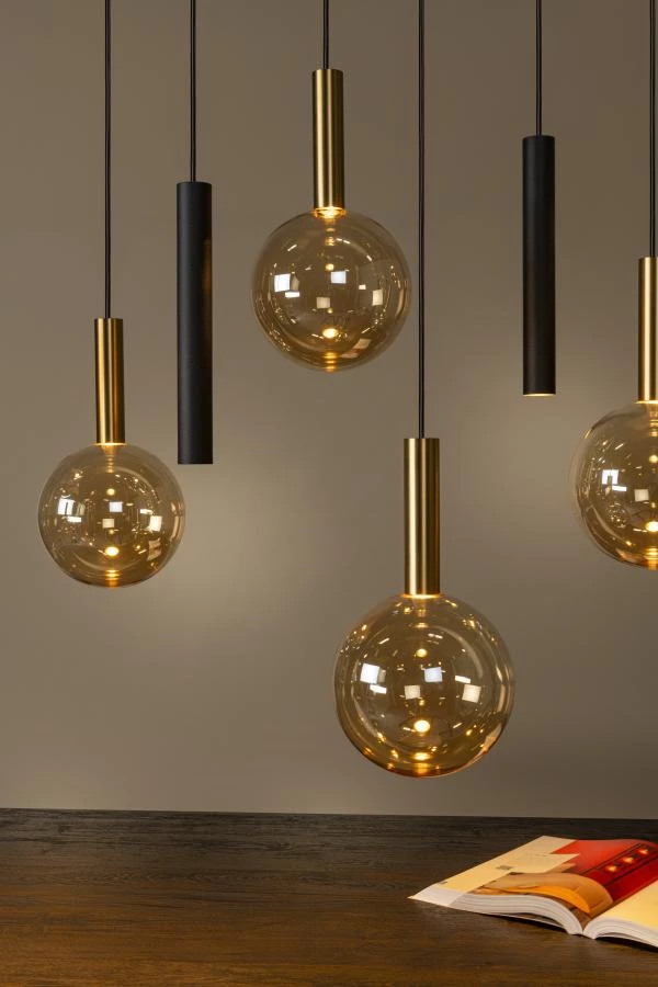Lucide JOSIANE - Hanglamp - 7xG9 ,5xGU10M- Zwart - sfeer 2